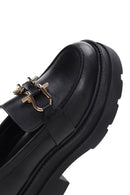 Kadın Siyah Deri Kalın Tabanlı Maskülen Loafer | Derimod Kadın Siyah Deri Kalın Tabanlı Maskülen Loafer | Derimod