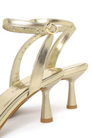 Women's Gold Ankle Buckle Thin Heel Metallic Sandals | Derimod Women's Gold Ankle Buckle Thin Heel Metallic Sandals | Derimod