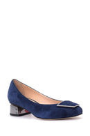 Women's Suede Metal Heel Detailed Shoes | Derimod Women's Suede Metal Heel Detailed Shoes | Derimod