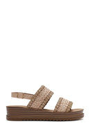 Women's Beige Ankle Buckle Thick Soled Straw Sandals | Derimod Women's Beige Ankle Buckle Thick Soled Straw Sandals | Derimod