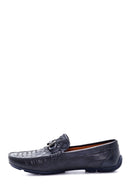 Erkek Lacivert Deri Örgülü Casual Loafer | Derimod Erkek Lacivert Deri Örgülü Casual Loafer | Derimod