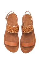 Women's Tan Flat Sandals | Derimod Women's Tan Flat Sandals | Derimod