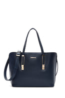 Women's Navy Blue Classic Shoulder Bag | Derimod Women's Navy Blue Classic Shoulder Bag | Derimod