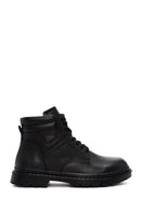 Men's Black Lace-Up Leather Casual Boots | Derimod Men's Black Lace-Up Leather Casual Boots | Derimod