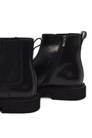 Men's Black Zippered Leather Boot | Derimod Men's Black Zippered Leather Boot | Derimod