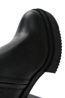Women's Black Zippered Thick Heeled Leather Boots | Derimod Women's Black Zippered Thick Heeled Leather Boots | Derimod