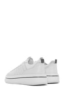 Erkek Beyaz Bağcıklı Kalın Tabanlı Deri Sneaker | Derimod Erkek Beyaz Bağcıklı Kalın Tabanlı Deri Sneaker | Derimod