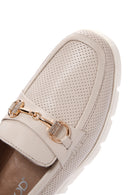 Kadın Krem Tokalı Deri Comfort Loafer | Derimod Kadın Krem Tokalı Deri Comfort Loafer | Derimod