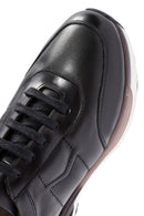 Erkek Siyah Bağcıklı Deri Sneaker | Derimod Erkek Siyah Bağcıklı Deri Sneaker | Derimod
