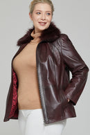 Samantha Women's Leather Jacket | Derimod Samantha Women's Leather Jacket | Derimod
