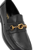Women's Black Buckle Detailed Leather Masculine Loafer | Derimod Women's Black Buckle Detailed Leather Masculine Loafer | Derimod