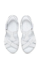 Kadın Beyaz Deri Comfort Sandalet | Derimod Kadın Beyaz Deri Comfort Sandalet | Derimod