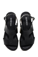Women's Black Ankle Strap Leather Bodrum Sandals | Derimod Women's Black Ankle Strap Leather Bodrum Sandals | Derimod