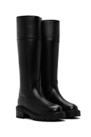 Women's Black Thick Soled Casual Leather Boots | Derimod Women's Black Thick Soled Casual Leather Boots | Derimod