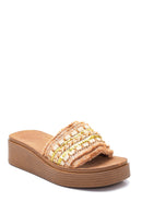Women's Tan Thick Soled Slippers | Derimod Women's Tan Thick Soled Slippers | Derimod