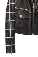 Capri Women's Black Short Leather Jacket | Derimod Capri Women's Black Short Leather Jacket | Derimod
