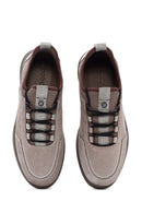 Erkek Vizon Bağcıklı Nubuk Deri Casual Sneaker | Derimod Erkek Vizon Bağcıklı Nubuk Deri Casual Sneaker | Derimod
