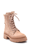 Women's Leather Suede Zippered Boots | Derimod Women's Leather Suede Zippered Boots | Derimod