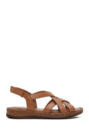 Kadın Taba Deri Comfort Sandalet | Derimod Kadın Taba Deri Comfort Sandalet | Derimod