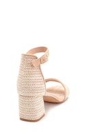 Women's Straw Detailed Heeled Sandals | Derimod Women's Straw Detailed Heeled Sandals | Derimod