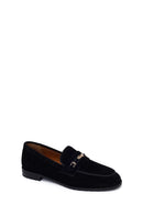 Kadın Siyah Tokalı Süet Deri Maskülen Loafer | Derimod Kadın Siyah Tokalı Süet Deri Maskülen Loafer | Derimod