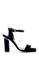 Women's Suede Heel Detailed Sandals | Derimod Women's Suede Heel Detailed Sandals | Derimod