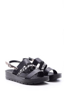 Women's Silver Zebra Detailed Sandals | Derimod Women's Silver Zebra Detailed Sandals | Derimod