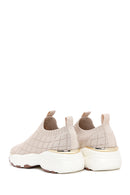 Derimod Zero Women's Beige Patterned Thick Soled Sneakers | Derimod Derimod Zero Women's Beige Patterned Thick Soled Sneakers | Derimod