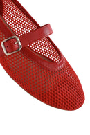 Women's Red Mesh Strappy Ballerinas | Derimod Women's Red Mesh Strappy Ballerinas | Derimod