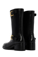 Women's Black Zippered Buckle Detailed Leather Boots | Derimod Women's Black Zippered Buckle Detailed Leather Boots | Derimod