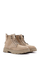 Men's Beige Casual Nubuck Leather Boots | Derimod Men's Beige Casual Nubuck Leather Boots | Derimod