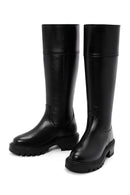 Women's Black Thick Soled Casual Leather Boots | Derimod Women's Black Thick Soled Casual Leather Boots | Derimod