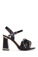 Women's Black Thick Heeled Sandals | Derimod Women's Black Thick Heeled Sandals | Derimod
