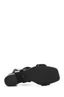 Women's Black Braided Chunky Low Heel Sandals | Derimod Women's Black Braided Chunky Low Heel Sandals | Derimod