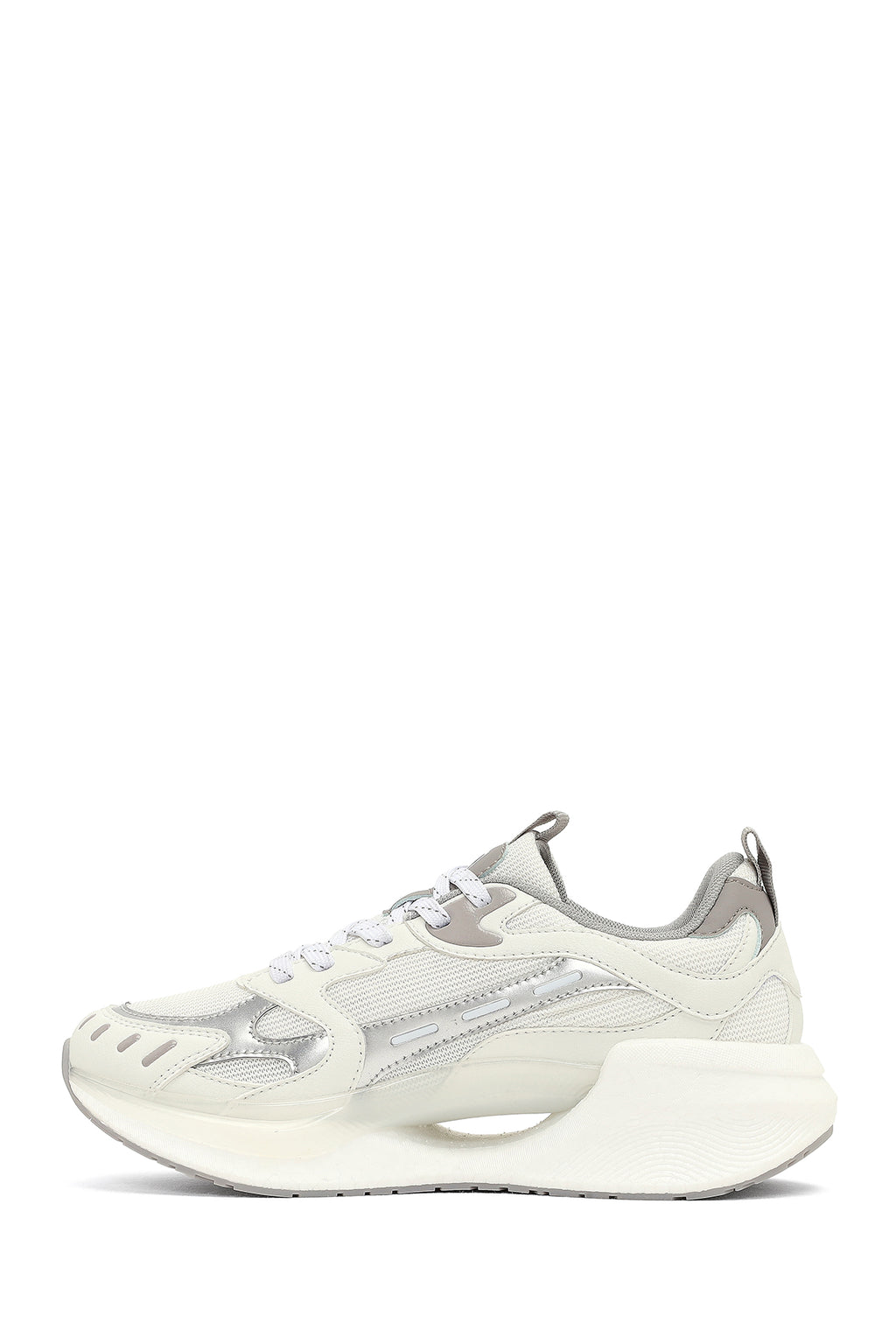 Derimod Studio Kadın Gümüş Bağcıklı Kalın Tabanlı Sneaker