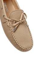 Kadın Bej Fiyonklu Deri Loafer | Derimod Kadın Bej Fiyonklu Deri Loafer | Derimod