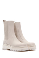 Women's Beige Thick Soled Chelsea Boots | Derimod Women's Beige Thick Soled Chelsea Boots | Derimod