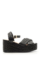 Women's Wedge Heeled Straw Sandals | Derimod Women's Wedge Heeled Straw Sandals | Derimod