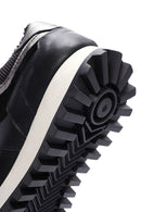 Women's Black Thick Soled Leather Sneaker | Derimod Women's Black Thick Soled Leather Sneaker | Derimod