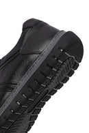 Erkek Siyah Bağcıklı Deri Sneaker | Derimod Erkek Siyah Bağcıklı Deri Sneaker | Derimod
