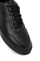 Erkek Siyah Bağcıklı Kalın Tabanlı Deri Sneaker | Derimod Erkek Siyah Bağcıklı Kalın Tabanlı Deri Sneaker | Derimod