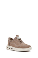 Men's Mink Lace-Up Nubuck Leather Sneaker | Derimod Men's Mink Lace-Up Nubuck Leather Sneaker | Derimod