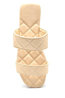 Women's Beige Quilted Flat Slippers | Derimod Women's Beige Quilted Flat Slippers | Derimod