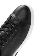 Erkek Siyah Bağcıklı Deri Sneaker | Derimod Erkek Siyah Bağcıklı Deri Sneaker | Derimod