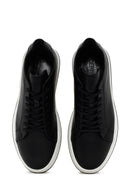 Erkek Siyah Bağcıklı Deri Sneaker | Derimod Erkek Siyah Bağcıklı Deri Sneaker | Derimod