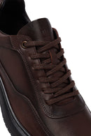 Men's Brown Lace-Up Leather Casual Sneakers | Derimod Men's Brown Lace-Up Leather Casual Sneakers | Derimod