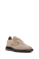 Men's Mink Thick Sole Nubuck Detailed Lace Up Fabric Sneaker | Derimod Men's Mink Thick Sole Nubuck Detailed Lace Up Fabric Sneaker | Derimod