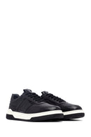 Erkek Siyah Bağcıklı Deri Sneaker | Derimod Erkek Siyah Bağcıklı Deri Sneaker | Derimod
