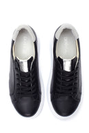 Women's Black Leather Thick Soled Sneaker | Derimod Women's Black Leather Thick Soled Sneaker | Derimod