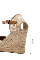 Women's Beige Ankle Strap Wedge Heeled Espadrille | Derimod Women's Beige Ankle Strap Wedge Heeled Espadrille | Derimod
